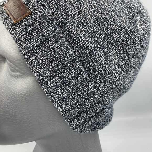 Levi’s Hat Knit Beanie One Size Blue/White Unisex Soft Fleece Lined - Picture 3 of 9
